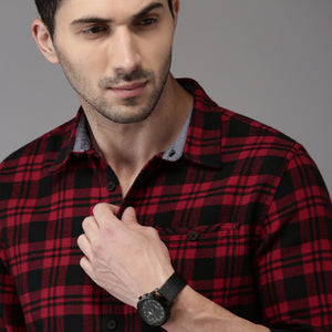 Men Regular Fit Checked Casual Shirt